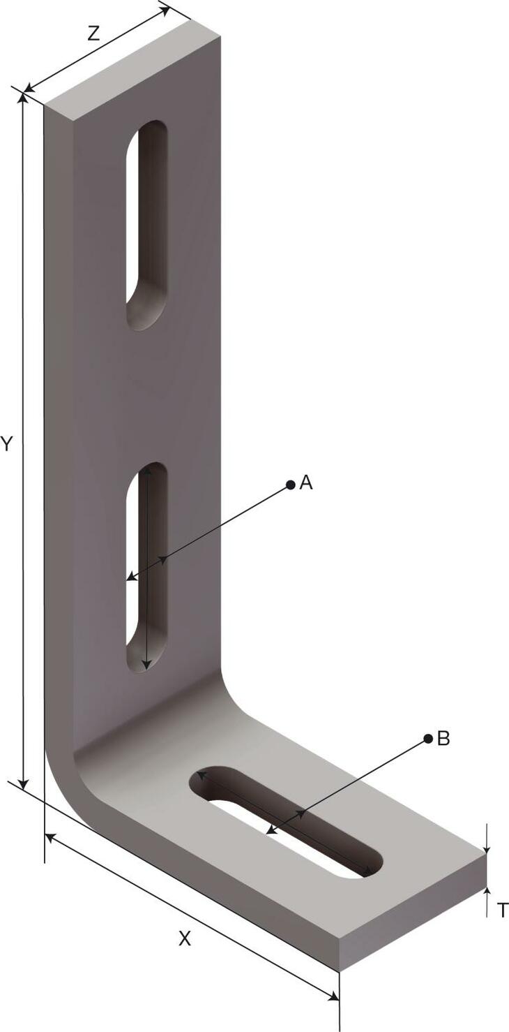 Angle bracket AB-50x102x5-M6 SS - Øglænd system